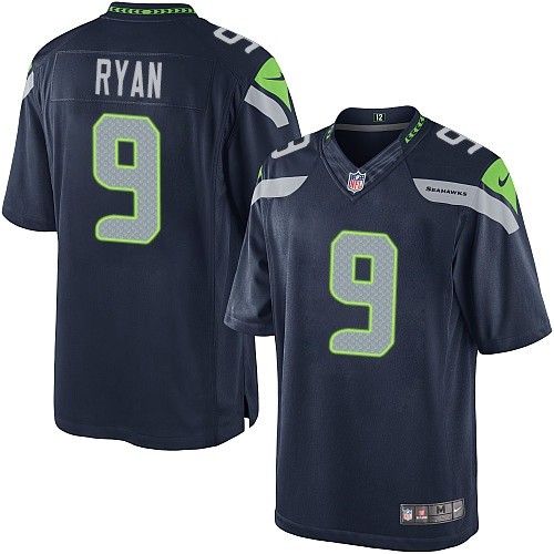 Men's Limited Jon Ryan Nike Jersey Navy Blue Home - #9 NFL Seattle Seahawks